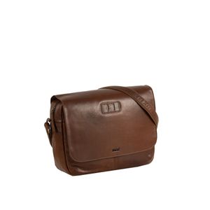 Justified Bags Justified Bags® Titan Small Flapover Leren Schoudertas Cognac