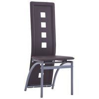 The Living Store Eetkamerstoelen - Bruin - Kunstleer - 43 x 55.5 x 108 cm - Ergonomisch ontwerp - Set van 2 stoelen - thumbnail