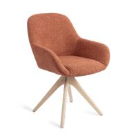 Jesper Home Eetkamerstoel 'Kushi' Revolve Oak Bleach, kleur Amber Autumn