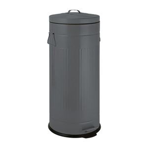 Pedaalemmer retro look - grijs - 30 liter