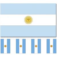 Argentinie versiering/feestartikelen set - vlag 90 x 150 cm - vlaggenlijn van 300 cm - landen - thumbnail