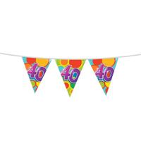 Haza Vlaggenlijn - 40 jaar - leeftijd slinger - verjaardag versiering - 10 meter