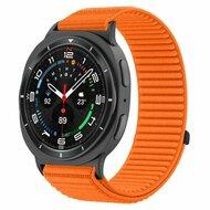 Nylon ribbelbandje - Oranje - Samsung Galaxy Watch 8 Classic - 46mm Nylon ribbelbandje - Oranje - Samsung Galaxy Watch 8 Classic - 46mm