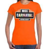 Miss Carnaval verkleed t-shirt oranje voor dames