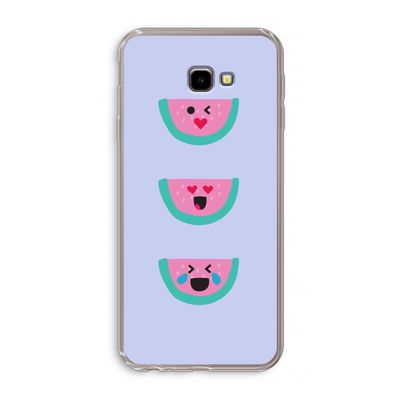 Smiley watermeloen: Samsung Galaxy J4 Plus Transparant Hoesje