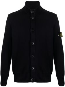 Stone Island cardigan en maille à patch Compass - Bleu