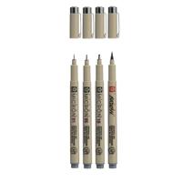 Sakura pigma micron fineliner set, 4 maten, koelgrijs