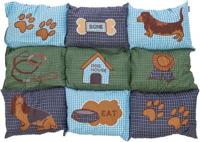 TRIXIE HONDENKUSSEN PATCHWORK BLAUW / GROEN