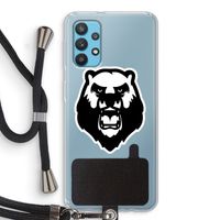 Angry Bear (white): Samsung Galaxy A32 4G Transparant Hoesje met koord