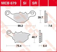 TRW Remblokken, en remschoenen voor de moto, MCB679 Allround organisch - thumbnail