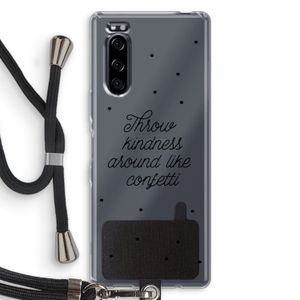 Confetti: Sony Xperia 5 Transparant Hoesje met koord