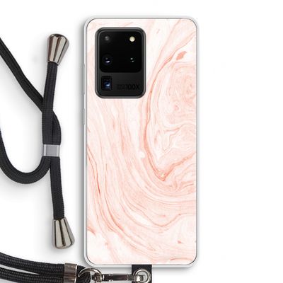 Peach bath: Samsung Galaxy S20 Ultra Transparant Hoesje met koord