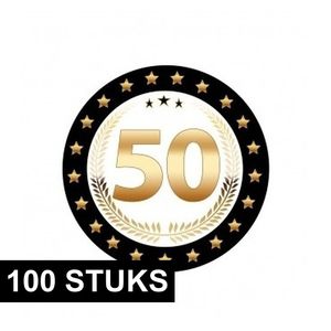 100x Luxe bierviltjes 50 jaar zwart/goud