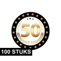 100x Luxe bierviltjes 50 jaar zwart/goud