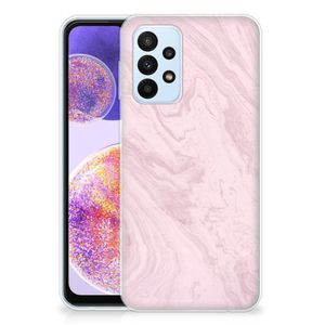 Samsung Galaxy A23 TPU Siliconen Hoesje Marble Pink - Origineel Cadeau Vriendin