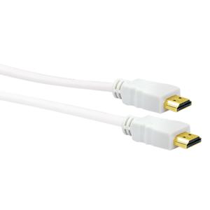 Schwaiger HDM0150042 HDMI-kabel HDMI Aansluitkabel HDMI-A-stekker, HDMI-A-stekker 1.50 m Wit Vergulde steekcontacten, Ultra HD-HDMI