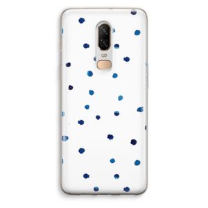 Blauwe stippen: OnePlus 6 Transparant Hoesje