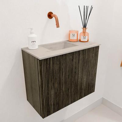 Toiletmeubel Mondiaz Joya Dlux | 50 cm | Meubelkleur Shadow | Faye wastafel Opalo Wasbak Links | Zonder kraangat(en)
