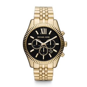 Michael Kors MK8286 Horloge Lexington staal goudkleurig-zwart 45 mm