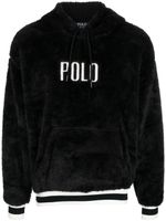 Polo Ralph Lauren hoodie en peau lainée artificielle à logo brodé - Noir - thumbnail