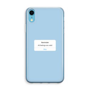 Reminder: iPhone XR Transparant Hoesje