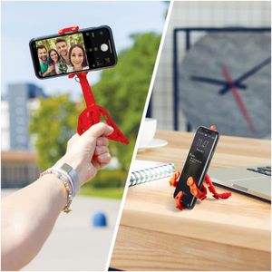 Celly Squiddy tripod Smartphone-/actiecamera 6 poot/poten Rood