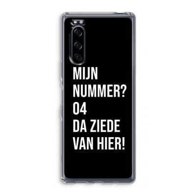 Da ziede van hier - Zwart: Sony Xperia 5 Transparant Hoesje