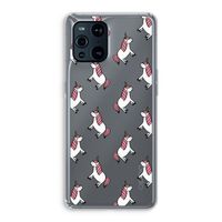 Eenhoorns overal: Oppo Find X3 Transparant Hoesje