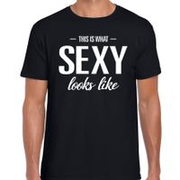 This is what Sexy looks like fun tekst t-shirt zwart heren - thumbnail