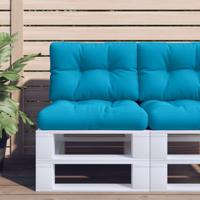 VidaXL Palletkussen 60x40x12 cm stof lichtblauw