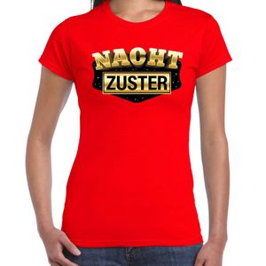 Nachtzuster Carnaval / verkleed t- shirt rood voor dames