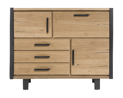 Happy@home Brooklyn dressette 150 cm - 2-deuren + 3-laden + 1-klep (+ led)