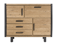 Happy@home Brooklyn dressette 150 cm - 2-deuren + 3-laden + 1-klep (+ led)