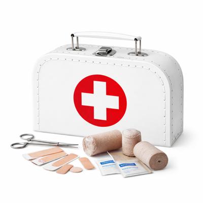 Dokter / zuster verkleed koffertje - verpleegster - 20 x 15 x 6 cm - wit - met kruis