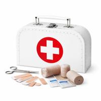 Dokter / zuster verkleed koffertje - verpleegster - 20 x 15 x 6 cm - wit - met kruis