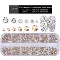 Nail flat-back AB Crystal Strass 3D charme edelstenen DIY manicure Nail Art decoraties (01)