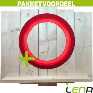 Lena Dartbordverlichting Deluxe Rood + Lena Wooden Wall Protector