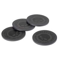 Harley-Davidson Willie G Skull Stenen Onderzetters, 4 Pack - Mat-Zwart HDL-18590 Harley-Davidson Willie G Skull Stenen Onderzetters, 4 Pack - Mat-Zwart HDL-18590