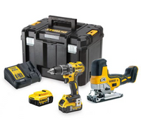 DeWalt DCK298P2 | Comboset | DCD791 accuboor + DCS335 decoupeerzaag | 18V | 5.0Ah | Li-Ion in TSTAK koffer - DCK298P2T-QW