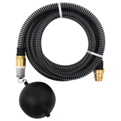 VidaXL Zuigslang met messing koppelingen 1,1&apos;&apos; 15 m pvc zwart