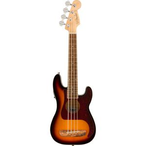 Fender Fullerton Precision Bass Uke WN Tortoiseshell Pickguard 3-Color Sunburst elektrisch-akoestische bas ukelele