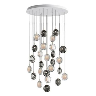 Bomma Lens 26 pcs Round Hanglamp - 13x Gerookt 13x Wit glas Bomma Lens 26 pcs Round Hanglamp - 13x Gerookt 13x Wit glas
