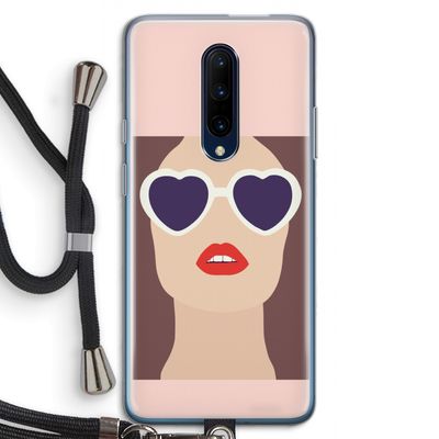 Red lips: OnePlus 7 Pro Transparant Hoesje met koord