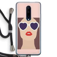 Red lips: OnePlus 7 Pro Transparant Hoesje met koord