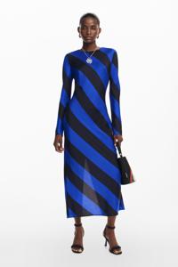 Gestreepte midi-jurk - BLUE - M