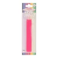 Givi Italia Taartkaarsjes - 10x - fuchsia roze - 15,5 cm - smalle kaarse