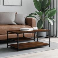 Salontafel 90x49x40 cm bewerkt hout bruin eikenkleur