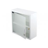 Differnz Quadro kubuskast 30x30x12cm met satin glas zonder kruis met slot wit 36.012.02