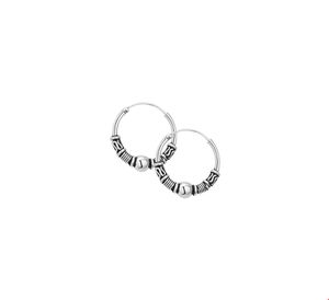 TFT Creolen Bali Oxi Zilver Geoxideerd Glanzend 4 mm x 16 mm