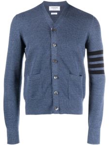 Thom Browne cardigan à détail 4 bandes signature - Bleu